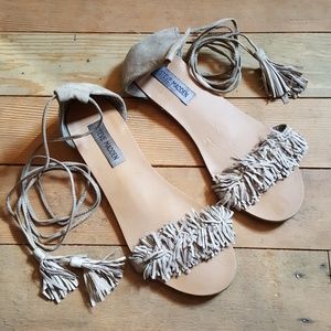 Steve Madden ankle strap fringe sandals